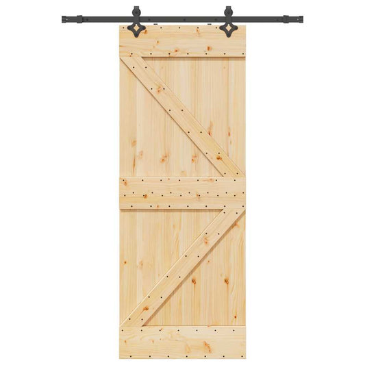 Sliding Door with Hardware Set 31.5x82.7" Solid Wood Pine