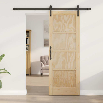 Sliding Door Natural and Black 28.94 x 78.15 in