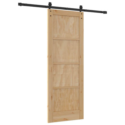 Sliding Door Natural and Black 28.94 x 78.15 in