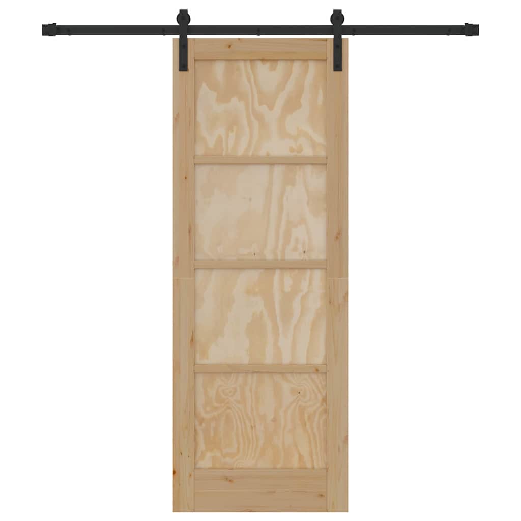 Sliding Door Natural and Black 28.94 x 78.15 in