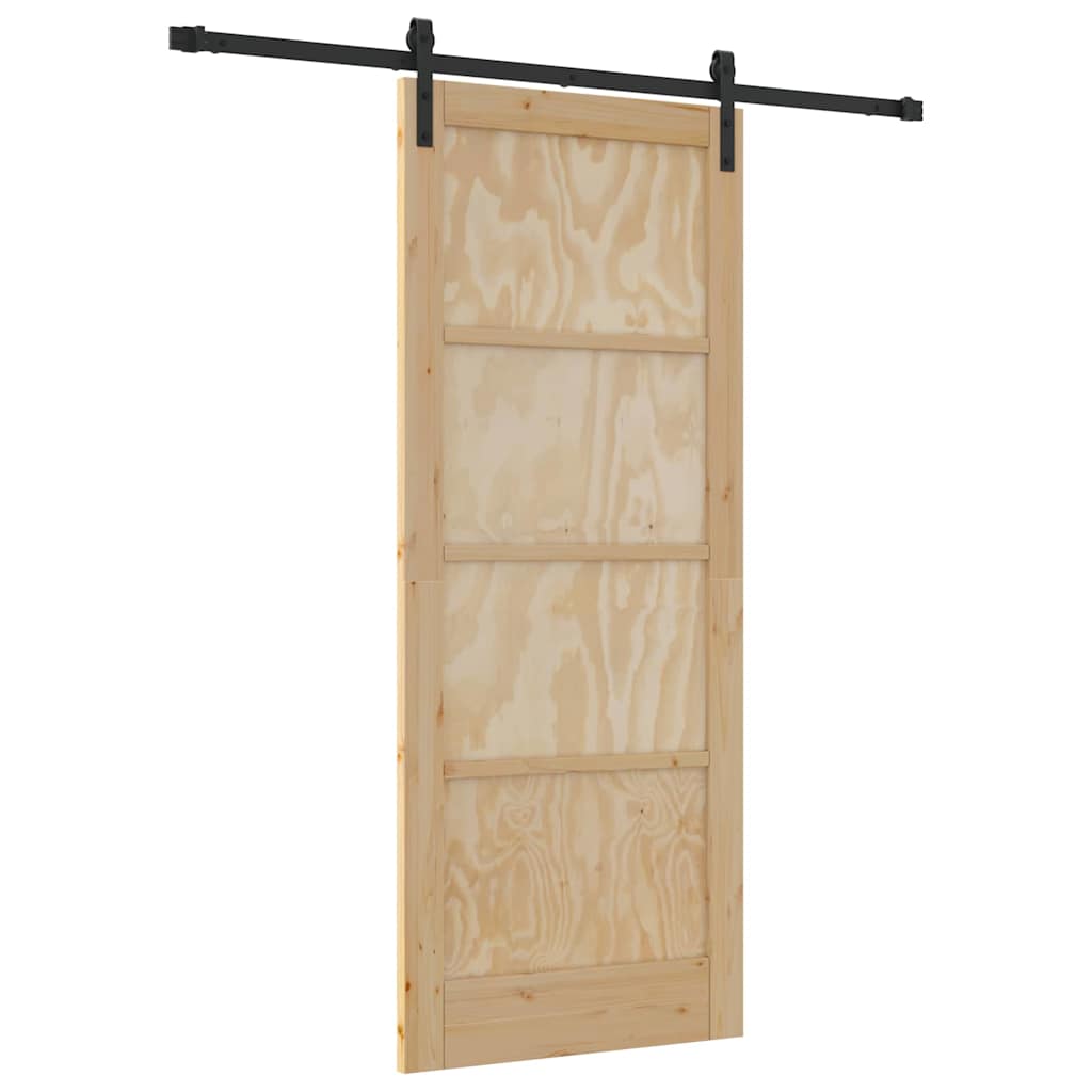 Sliding Door Natural and Black 32.68 x 79.53 in