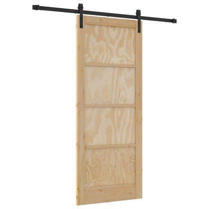 Sliding Door Natural and Black 32.68 x 79.53 in