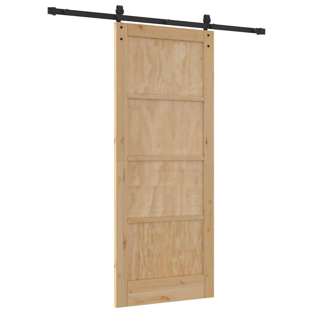 Sliding Door Natural and Black 32.68 x 79.53 in