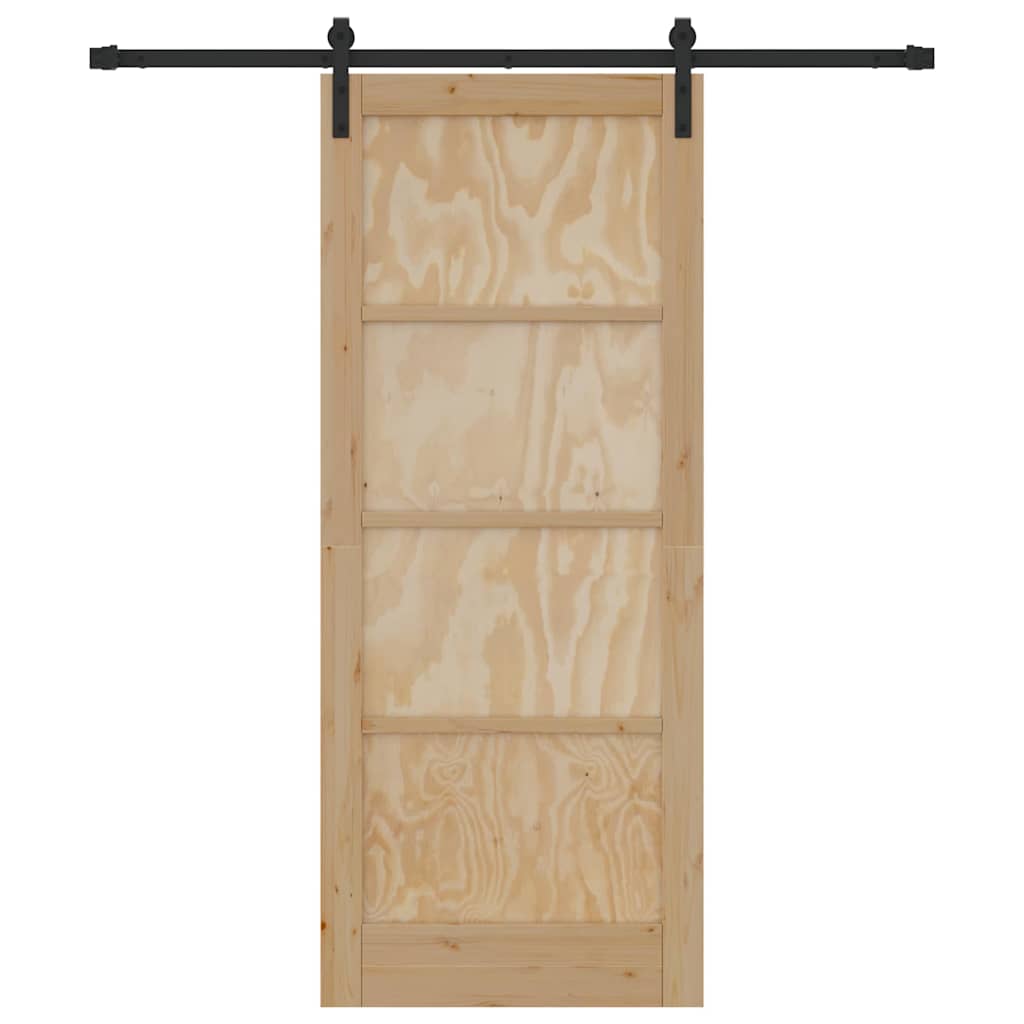 Sliding Door Natural and Black 32.68 x 79.53 in