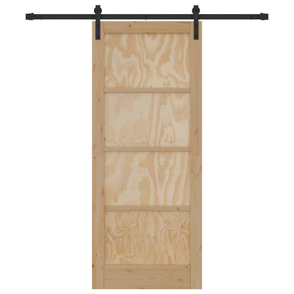 Sliding Door Natural and Black 32.68 x 79.53 in