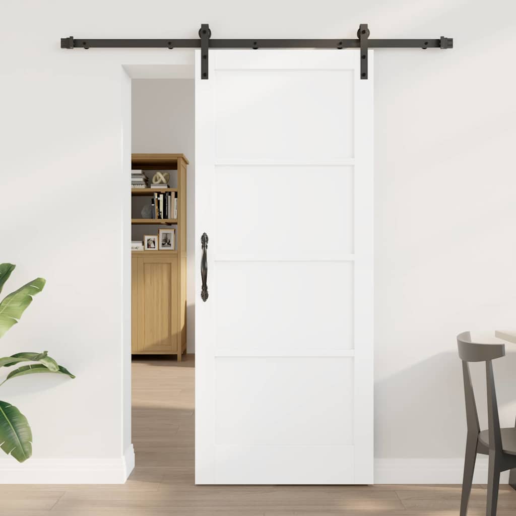 Sliding Door White and Black 32.68 x 79.53 in