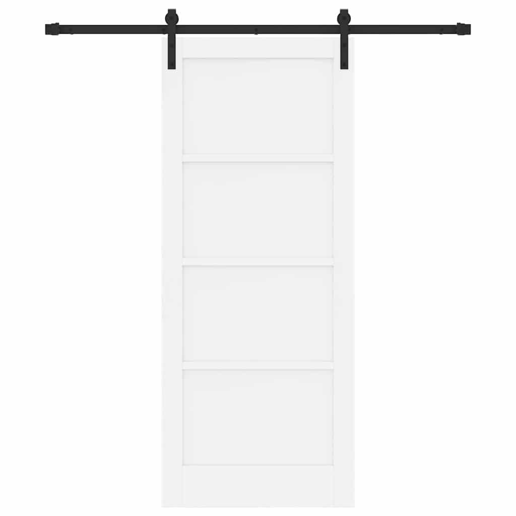Sliding Door White and Black 32.68 x 79.53 in