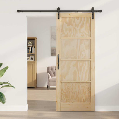 Sliding Door Natural and Black 32.68 x 83.07 in