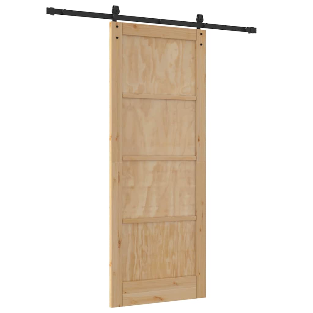 Sliding Door Natural and Black 32.68 x 83.07 in