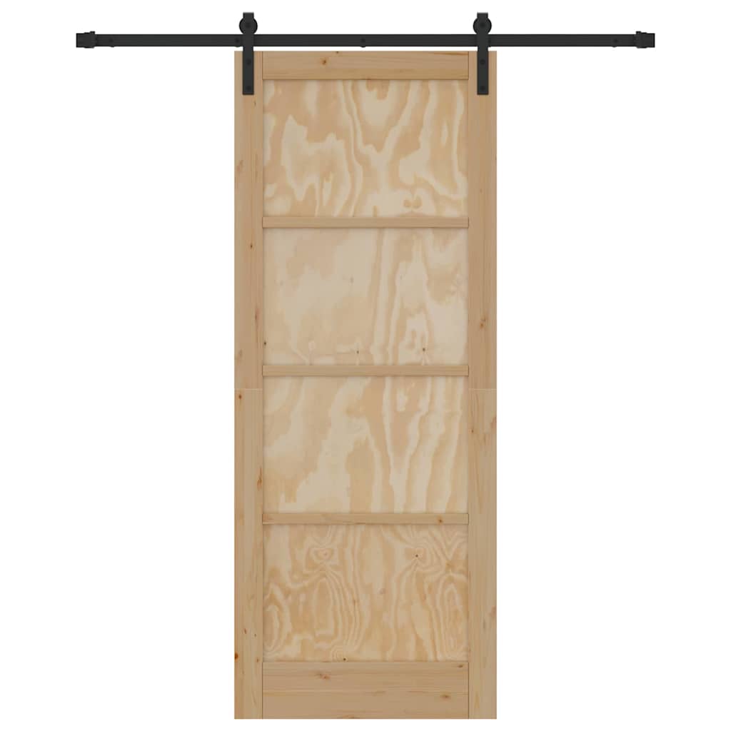 Sliding Door Natural and Black 32.68 x 83.07 in