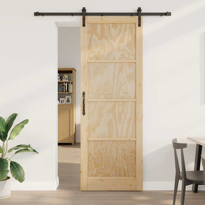 Sliding Door Natural and Black 32.68 x 91.34 in