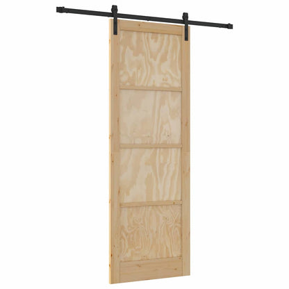 Sliding Door Natural and Black 32.68 x 91.34 in