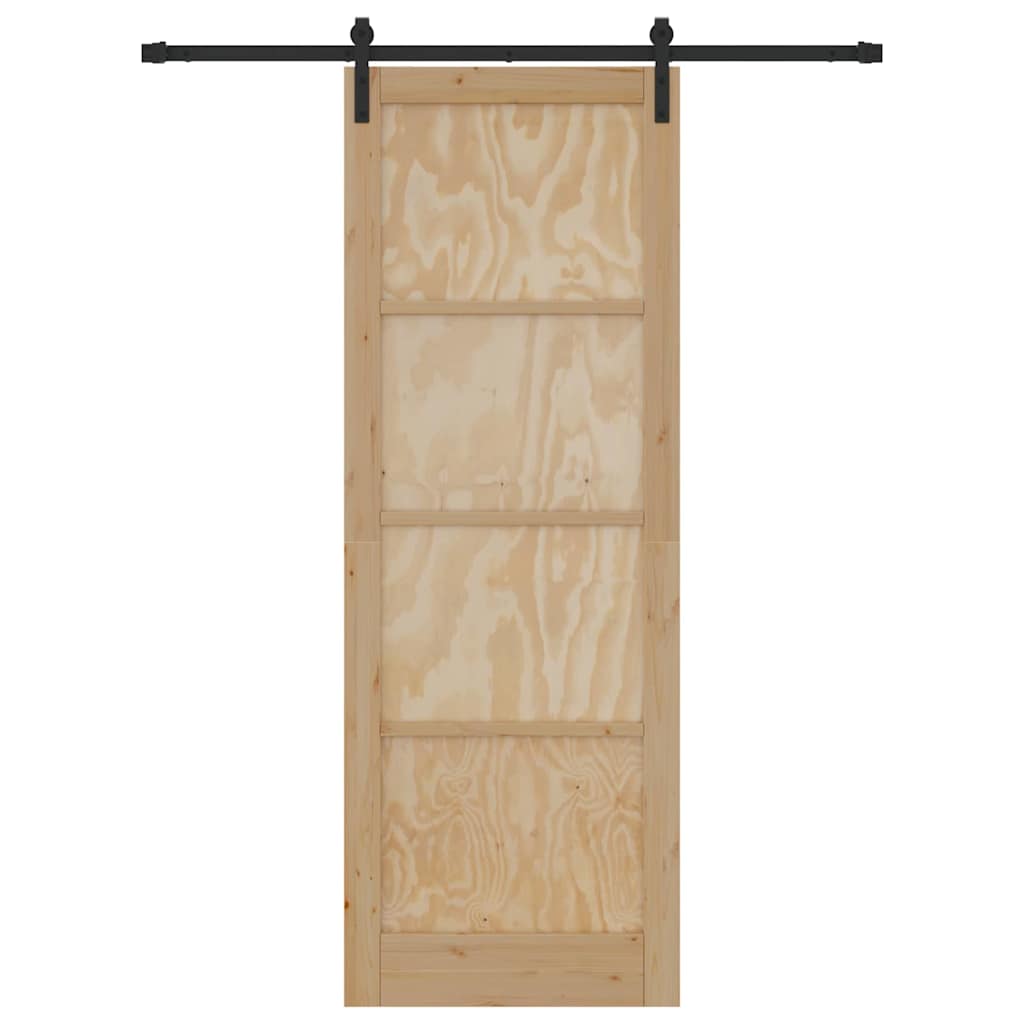 Sliding Door Natural and Black 32.68 x 91.34 in