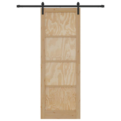 Sliding Door Natural and Black 32.68 x 91.34 in