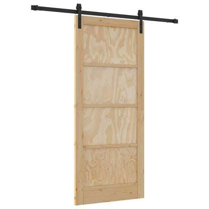 Sliding Door Natural and Black 33.86 x 78.15 in