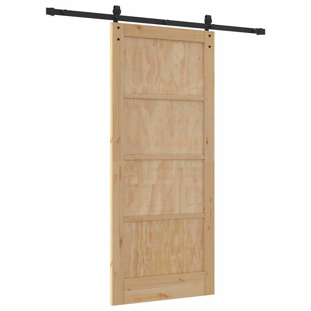 Sliding Door Natural and Black 33.86 x 78.15 in