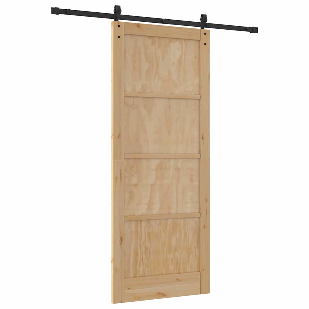 Sliding Door Natural and Black 33.86 x 83.07 in