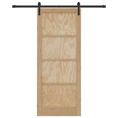 Sliding Door Natural and Black 33.86 x 83.07 in