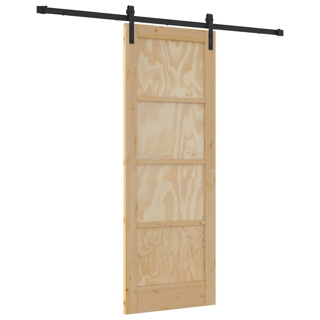 Sliding Door Natural and Black 28.94 x 78.15 in