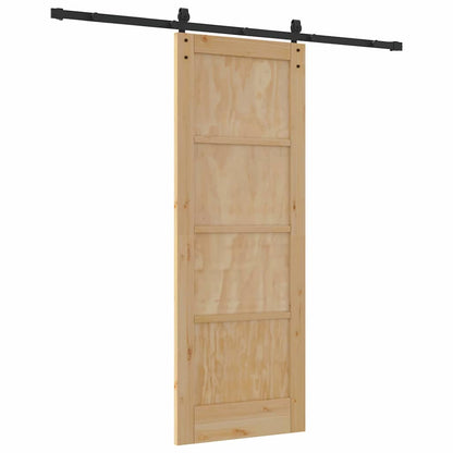 Sliding Door Natural and Black 28.94 x 78.15 in