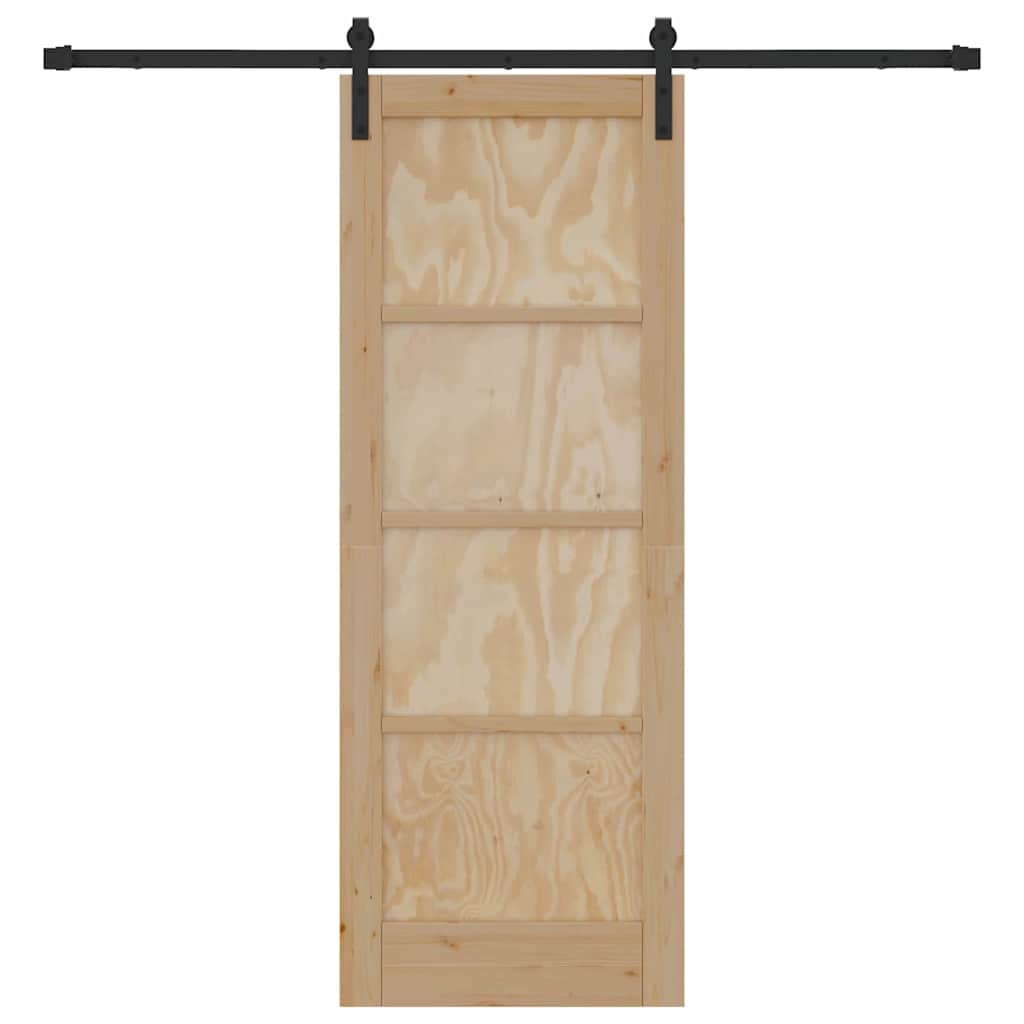 Sliding Door Natural and Black 28.94 x 78.15 in