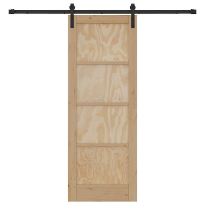 Sliding Door Natural and Black 28.94 x 78.15 in