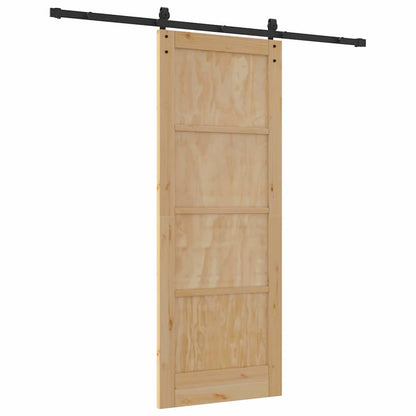 Sliding Door Natural and Black 30.71 x 79.53 in