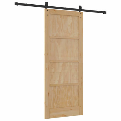 Sliding Door Natural and Black 32.68 x 79.53 in
