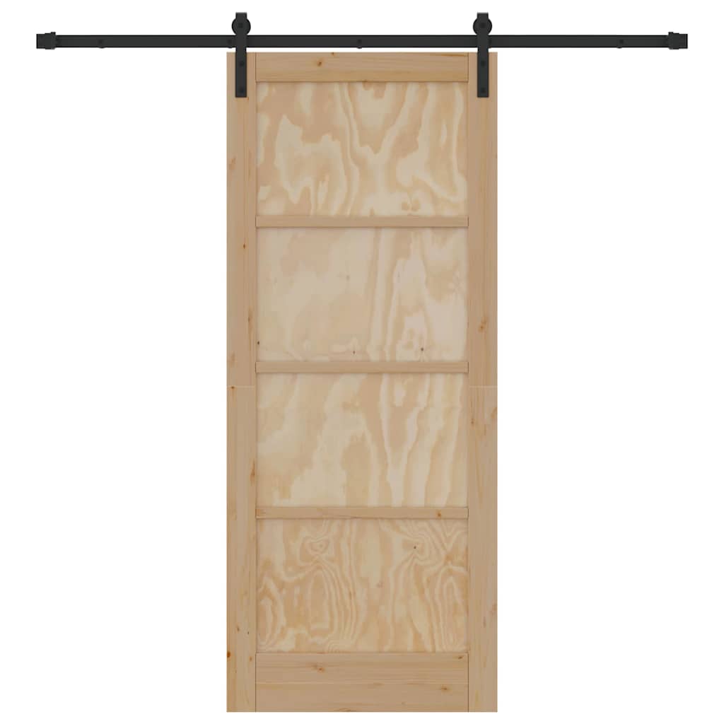 Sliding Door Natural and Black 32.68 x 79.53 in