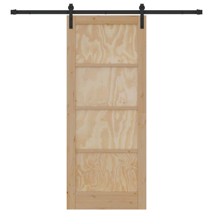 Sliding Door Natural and Black 32.68 x 79.53 in