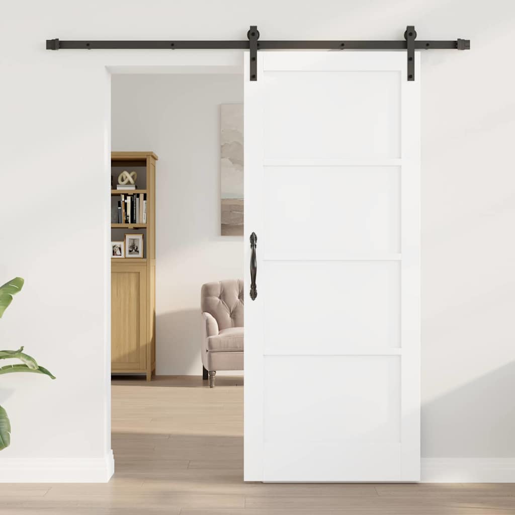 Sliding Door White and Black 32.68 x 79.53 in