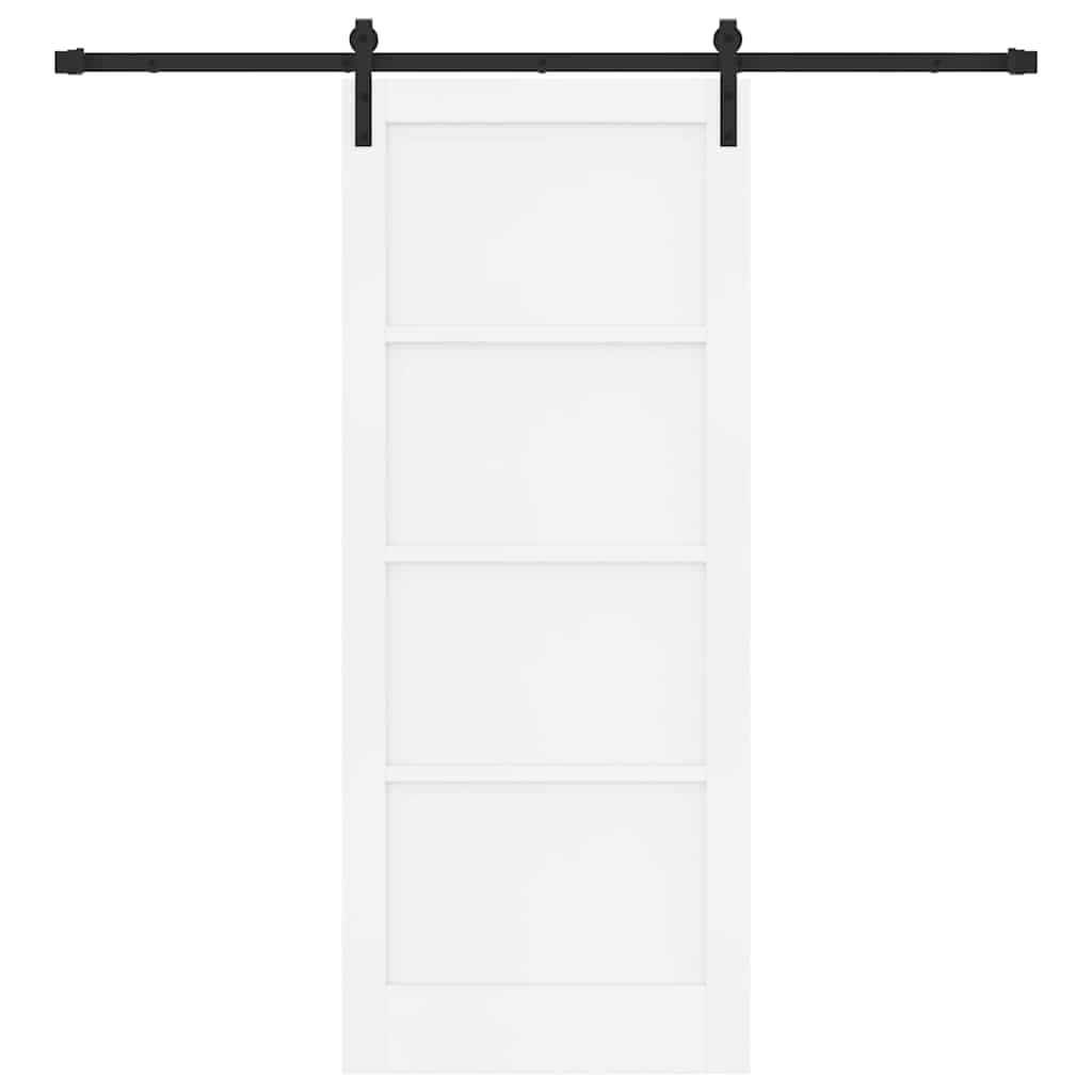 Sliding Door White and Black 32.68 x 79.53 in