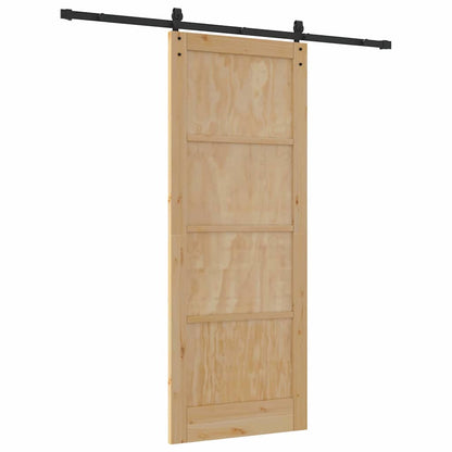 Sliding Door Natural and Black 32.68 x 83.07 in