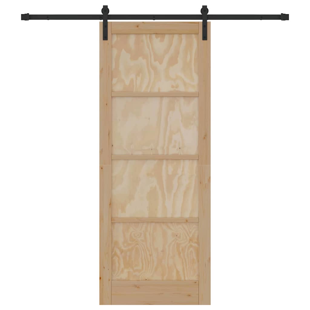 Sliding Door Natural and Black 32.68 x 83.07 in