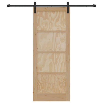 Sliding Door Natural and Black 32.68 x 83.07 in