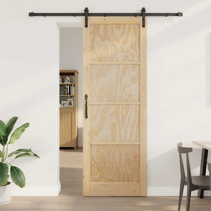 Sliding Door Natural and Black 32.68 x 91.34 in