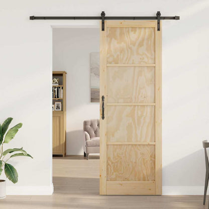 Sliding Door Natural and Black 32.68 x 91.34 in