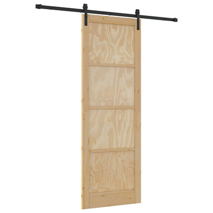 Sliding Door Natural and Black 32.68 x 91.34 in