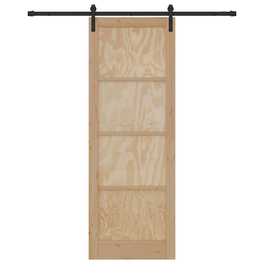 Sliding Door Natural and Black 32.68 x 91.34 in