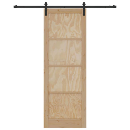 Sliding Door Natural and Black 32.68 x 91.34 in