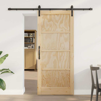 Sliding Door Natural and Black 33.86 x 78.15 in