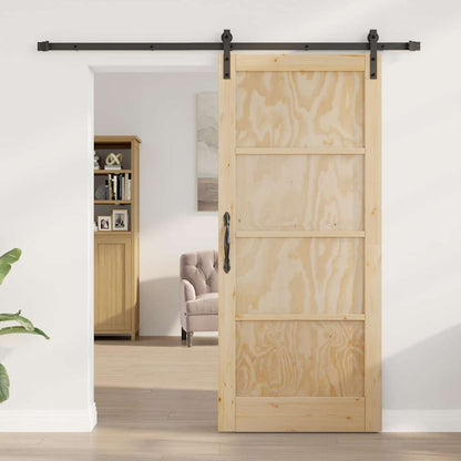 Sliding Door Natural and Black 33.86 x 78.15 in