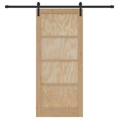 Sliding Door Natural and Black 33.86 x 78.15 in