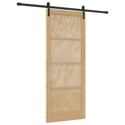 Sliding Door Natural and Black 33.86 x 83.07 in