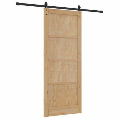 Sliding Door Natural and Black 33.86 x 83.07 in