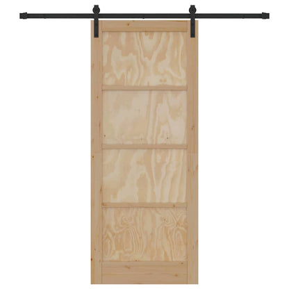 Sliding Door Natural and Black 33.86 x 83.07 in