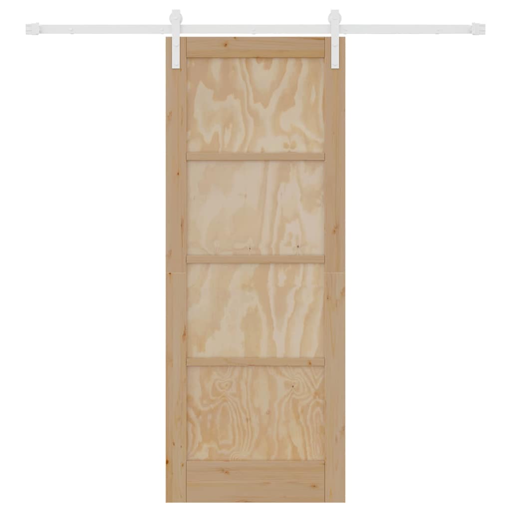 Sliding Door Natural and white 30.71 x 79.53 in