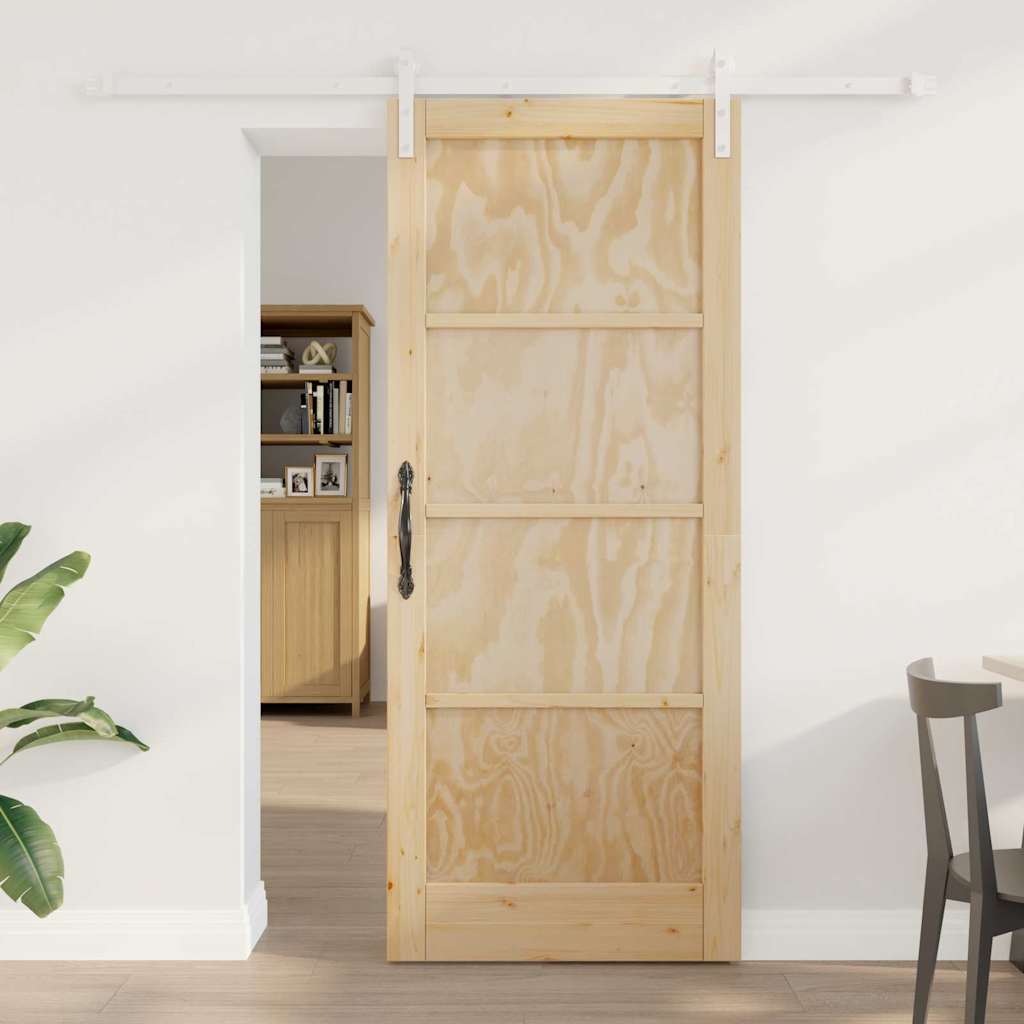 Sliding Door Natural and white 32.68 x 79.53 in