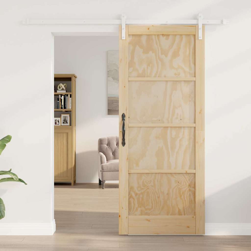 Sliding Door Natural and white 32.68 x 79.53 in