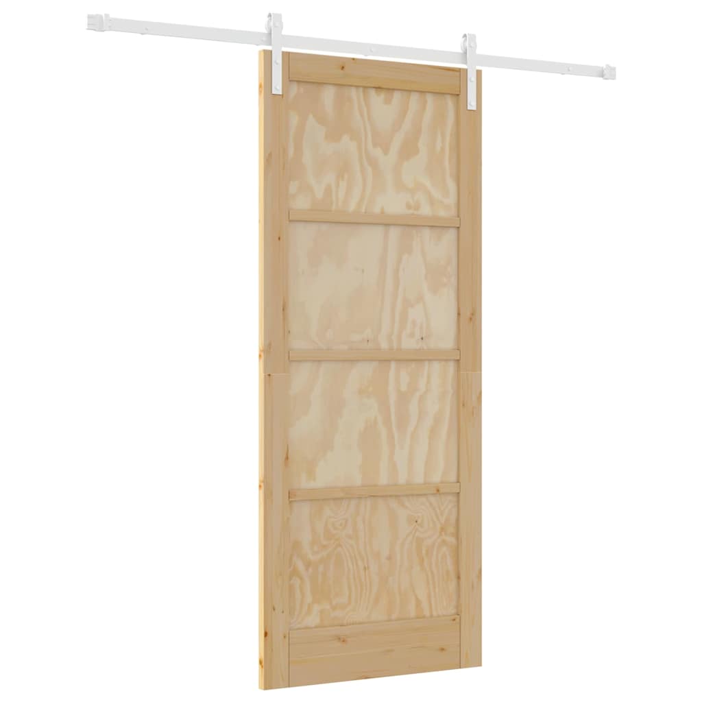 Sliding Door Natural and white 32.68 x 79.53 in